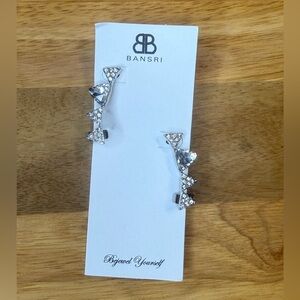 Anthropology Bansri Silver Cuff Earrings NWT